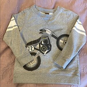 Tea Collection Size 5 Boys Gray Sweatshirt with Motorcycle Graphic